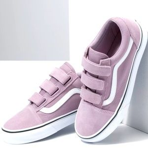 Old School Purple Velcro Vans